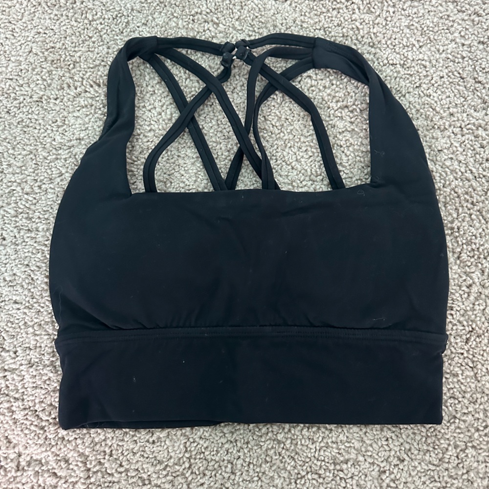 Black Strappy Sports Bra